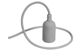 Lámpara de diseño con cable de tela - para colgar del techo - color Gris