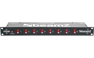 BeamZ PS08 Panel de interruptores 8 canales con conectores IEC