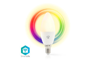 Bombilla LED Inteligente con Wi-Fi - A Todo Color y Blanco Cálido - E14 - Nedis WIFILC10WTE14
