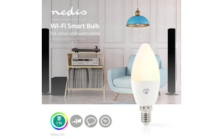 Bombilla LED Inteligente con Wi-Fi - A Todo Color y Blanco Cálido - E14 - Nedis WIFILC11WTE14