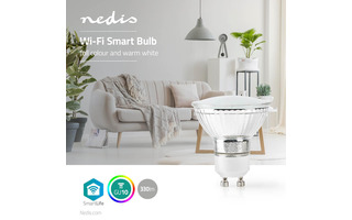 Bombilla LED Inteligente con Wi-Fi - A Todo Color y Blanco Cálido - GU10 - Nedis WIFILC10CRGU10