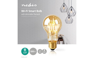 Bombilla LED Wi-Fi Inteligente de Filamento - E27 - A60 - 5 W - 500 lm - Nedis WIFILF10GDA60
