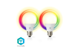 Imagenes de Bombillas LED Inteligentes con Wi-Fi - A Todo Color y Blanco Cálido - E27 - Paquete de 2 unidade