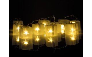 Cadena de luz con LEDs - Bombillas en forma de un regalo - efecto de holograma
