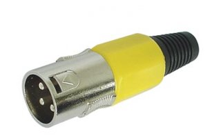 Conector XLR Macho - 3 contactos - Niquelado - Amarillo