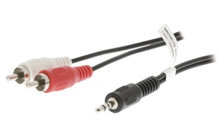 Cable adaptador de audio jack estéreo de 3.5 mm macho - 2 RCA macho de 1.50 m en color negro - V