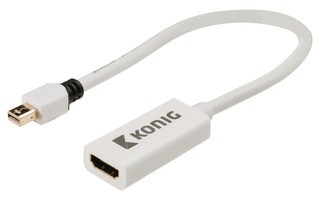 Cable adaptador Mini DisplayPort - HDMI™ de DisplayPort macho a salida HDMI™ de 0,20 m en blanco