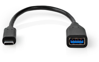 Cable Adaptador USB-C™ - USB-C™ Macho - A Hembra - 0,2 m - Negro - Nedis CCGT61710BK02