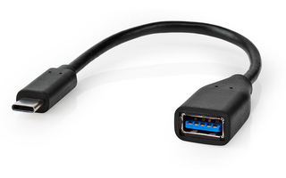 Cable Adaptador USB-C™ - USB-C™ Macho - A Hembra - 0,2 m - Negro - Nedis CCGT61710BK02