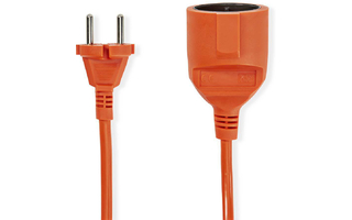 Cable Alargador de Alimentación - 10 m - H05VV-F 2X1.5 - Naranja - Nedis PEXC110FOG