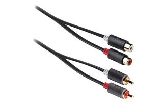 Imagenes de Cable alargador de audio estéreo de 2x RCA macho a 2x hembra, 3,00 m en gris