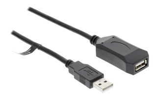 Cable alargador USB 2.0 activo de 10,0 m en color negro - Valueline VLCRP6010