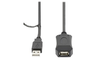 Cable alargador USB 2.0 activo de 5,00 m en color negro - Valueline VLCRP6005