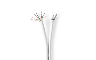 Cable Coaxial/CAT6 Combinado - 25,0 m - Nedis CSGG4500WT250