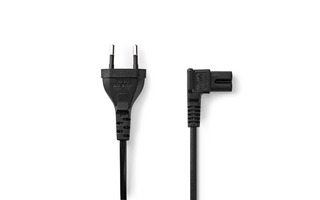 Cable de alimentación - Conector Europeo - IEC-320-C7 en Ángulo Derecha/izquierda - 3,0 m - Negr