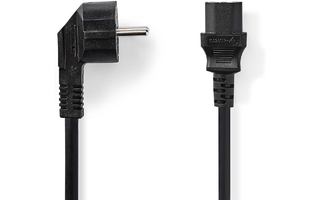Cable de Alimentación de 3 x 1,5 mm² - Schuko Macho en Ángulo - IEC-320-C13 - 2,0 m - Negro
