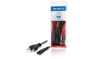 Cable de alimentación de conector Euro macho - IEC-320-C7 de 2.00 m en color negro - Valueline V
