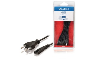 Cable de alimentación de conector Euro macho - IEC-320-C7 de 3.00 m en color negro - Valueline V