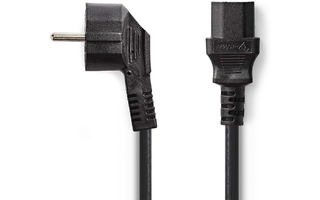 Cable de alimentación - Schuko Macho en Ángulo - IEC-320-C13 - 2,0 m - Negro - Nedis CEGP10000BK