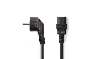 Cable de alimentación - Schuko Macho en Ángulo - IEC-320-C13 - 5,0 m - Negro - Nedis CEGP10000BK