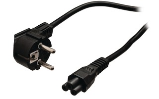 Cable de alimentación Schuko macho en ángulo - IEC-320-C5 de 2.00 m en color negro
