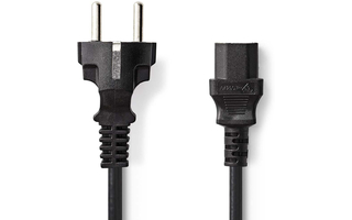 Cable de alimentación - Schuko Macho - IEC-320-C13 - 2,0 m - Negro - Nedis CEGP10030BK20