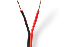 Cable de Altavoz - 2x 0,75 mm2 - 15,0 m - Brida - Negro / Rojo