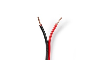 Cable de Altavoz - 2x 1,50 mm2 - 100 m - Brida - Negro/Rojo