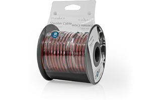 Cable de Altavoz - 2x 1,50 mm2 - 15,0 m - Carrete - Negro / Rojo
