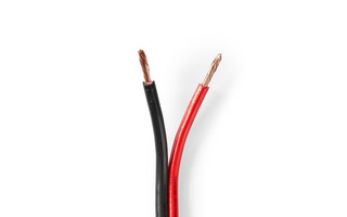 Cable de Altavoz - 2x 2,50 mm2 - 100 m - Brida - Negro/Rojo - Nedis CAGW2500BK1000