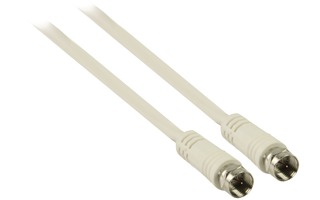 Cable de antena F macho - F macho de 2.00 m en color blanco - Valueline VLSB41000W20
