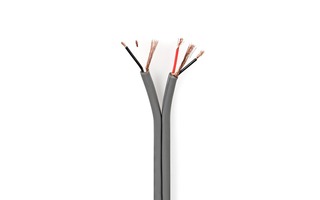 Cable de Audio Compensado - 2x (2x 0,16 mm²) - 100 m - En Bobina - Gris - Nedis COTR15001GY100