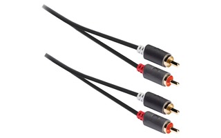 Cable de audio estéreo 2x RCA macho - 2x macho, 10,0 m en gris - König KNA24200E100