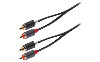 Cable de audio estéreo 2x RCA macho - 2x macho, 1,00 m en gris - König KNA24200E10