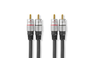 Cable de audio estéreo - 2x RCA macho - 2x RCA macho - Chapado en oro - 20.0 m