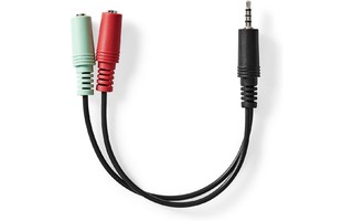 Cable de audio estéreo - 3.5 mm Macho - 2x 3.5 mm hembra  0.20 m