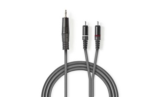 Cable de Audio Estéreo - 3,5 mm Macho - 2x RCA Macho - 3,0 m - Gris