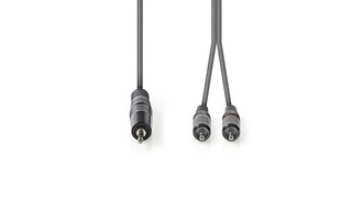 Cable de Audio Estéreo - 3,5 mm Macho - 2x RCA Macho - 3,0 m - Gris