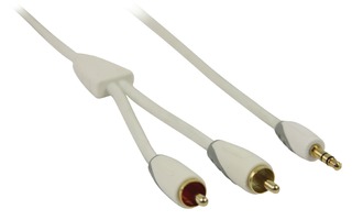 Cable de Audio Estéreo 3.5 mm Macho - 2x RCA Macho Blanco - Bandridge BBM22200W50