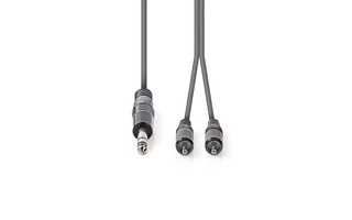 Cable de Audio Estéreo - 6,35 mm Macho - 2x RCA Macho - 1,5 m - Gris - Nedis COTH23300GY15