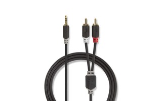 Cable de Audio Estéreo - Macho de 3,5 mm - 2x RCA Macho - 0,5 m - Antracita