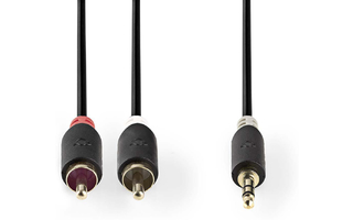 Cable de Audio Estéreo - Macho de 3,5 mm - 2x RCA Macho - 1,0 m - Antracita
