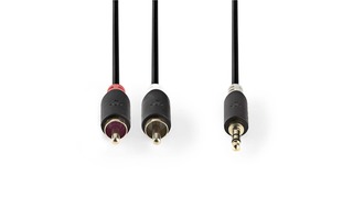 Cable de Audio Estéreo - Macho de 3,5 mm - 2x RCA Macho - 5,0 m - Antracita
