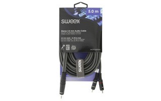 Cable de Audio Estéreo Macho de 3,5 mm - 2x RCA Macho de 5,0 m Gris Oscuro - Sweex SWOP22200E50