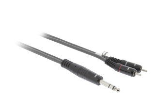 Cable de Audio Estéreo Macho de 6,35 mm - 2x RCA Macho de 1,5 m Gris Oscuro - Sweex SWOP23300E15