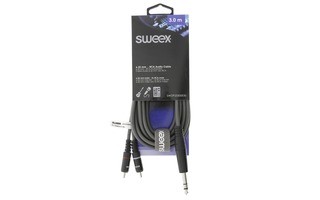 Cable de Audio Estéreo Macho de 6,35 mm - 2x RCA Macho de 3,0 m Gris Oscuro - Sweex SWOP23300E30