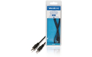Cable de audio jack estéreo de 3.5 mm macho - 3.5 mm macho de 1.00 m en color negro - Valueline 