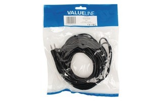 Cable de audio jack estéreo de 3.5 mm macho - 3.5 mm macho de 10.00 m en color negro