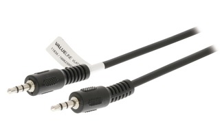 Cable de audio jack estéreo de 3.5 mm macho - 3.5 mm macho de 1.50 m en color negro - Valueline 