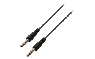Cable de audio jack estéreo de 6.35 mm macho - 6.35 mm macho de 1.00 m en color negro - Valuelin